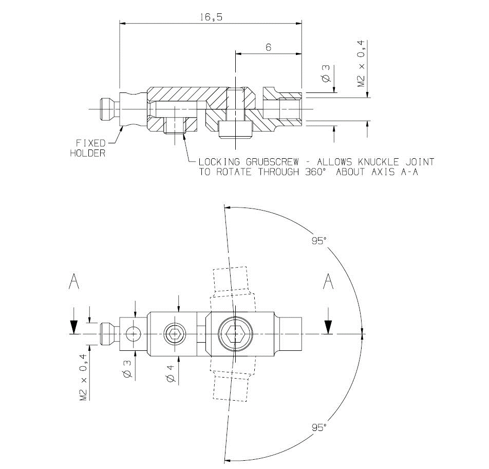 Renishaw, M2 rotary knuckle, L 16.5 mm, A-5000-9902